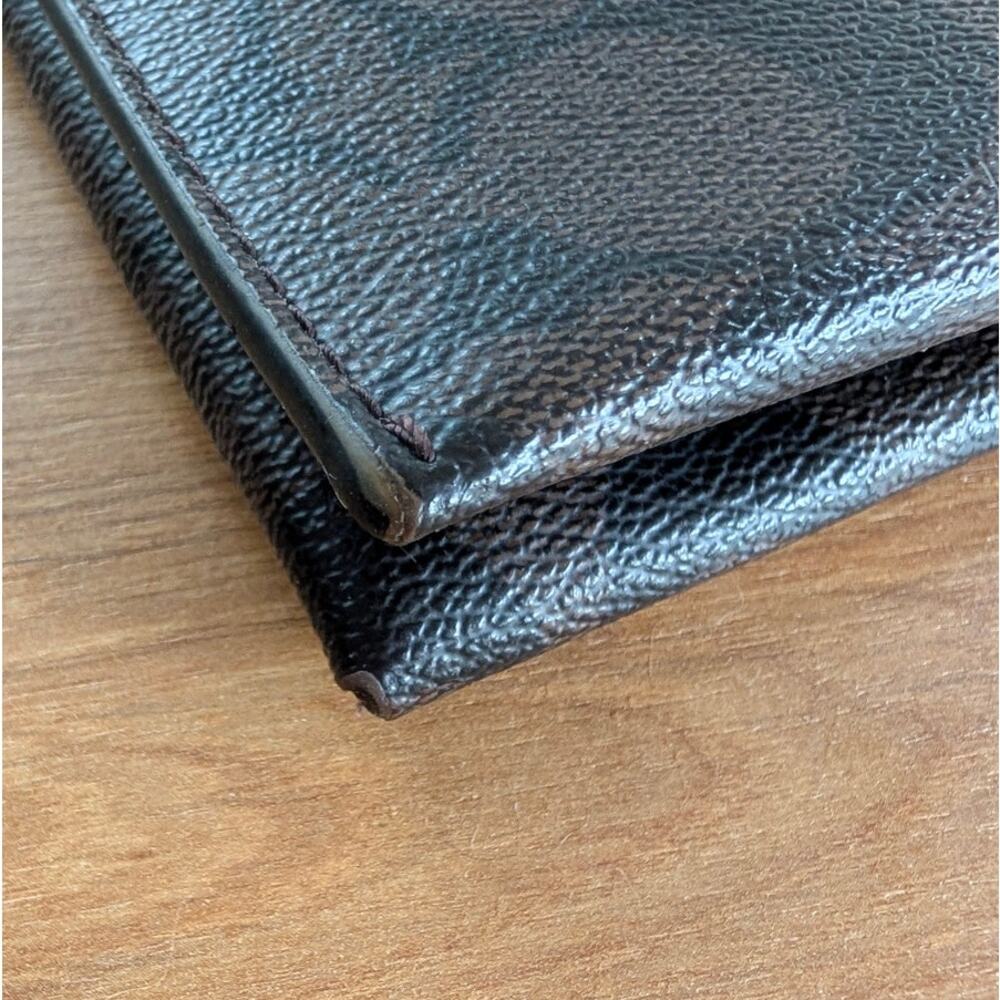 Coach Wallet Unisex Signature Black/Brown Leather Card Holder Tech Phone Wallet - Picture 5 of 8